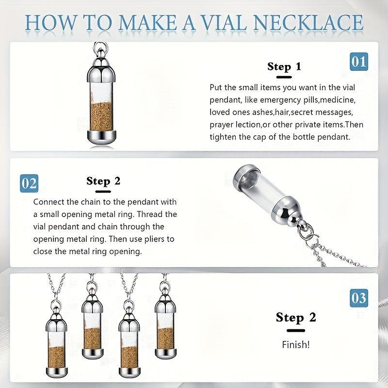 Stainless Steel Vial Necklace for Memorial Keepsake