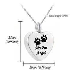 Pet Memorial Necklace Heart Pendant Cremation Urn Jewelry for Ashes