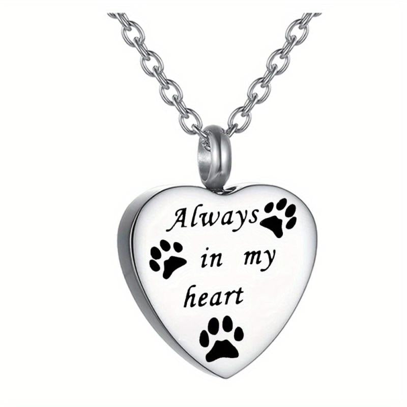 Pet Memorial Necklace Heart Pendant Cremation Urn Jewelry for Ashes