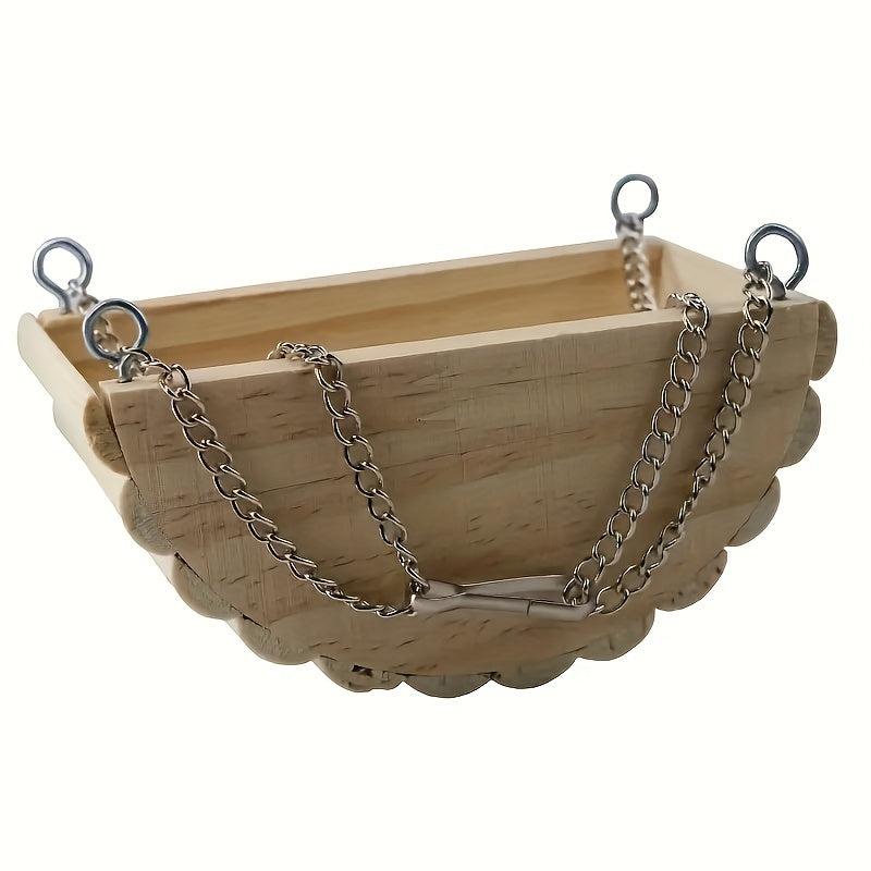 Hamster Wooden Swing Toy Hanging Bed Gerbil Mouse Dwarf Hamster Supplies