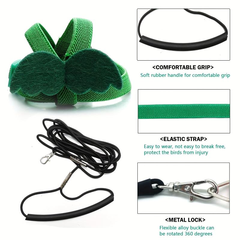 2pcs Parrot Harness and Leash for Training Anti bite Rope