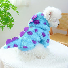 Cozy Velvet Dinosaur Dog Jumpsuit for Autumn/Winter