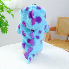 Cozy Velvet Dinosaur Dog Jumpsuit for Autumn/Winter