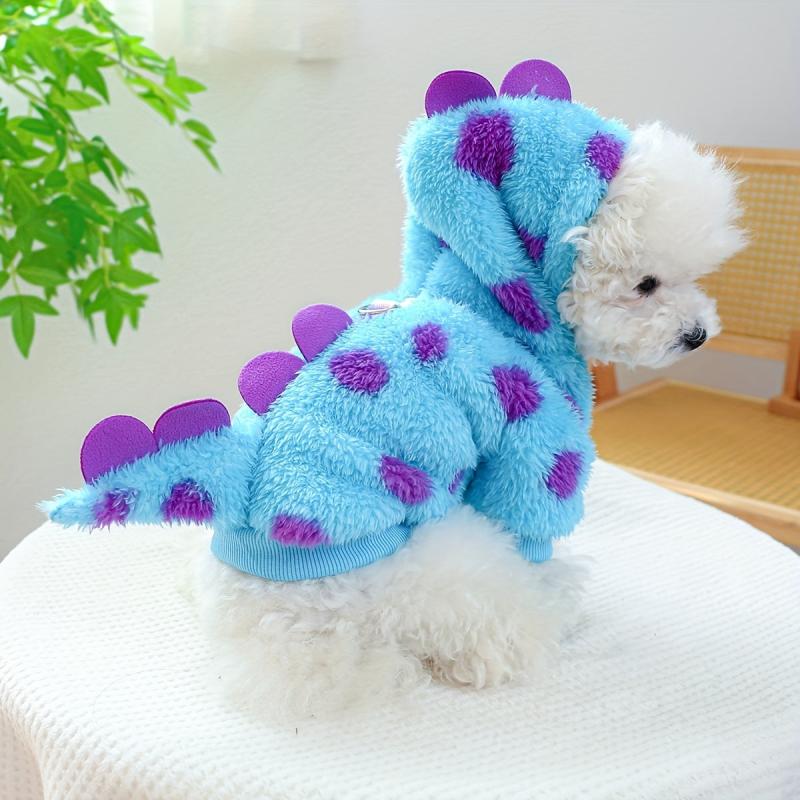 Cozy Velvet Dinosaur Dog Jumpsuit for Autumn/Winter