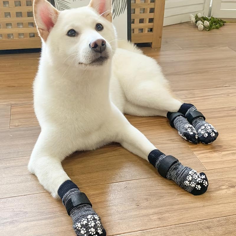 4pcs Waterproof Dog Non slip Socks Breathable Outdoor Accessories