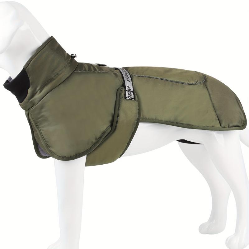 Reflective Warm Collar Jacket Waterproof Windbreaker Large Dogs Coat