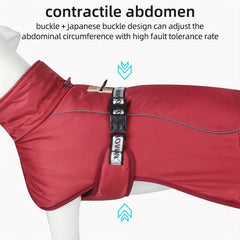 Reflective Warm Collar Jacket Waterproof Windbreaker Large Dogs Coat