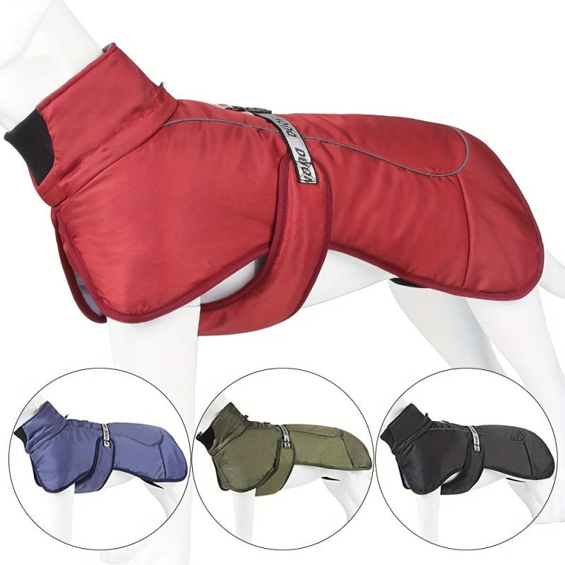Reflective Warm Collar Jacket Waterproof Windbreaker Large Dogs Coat