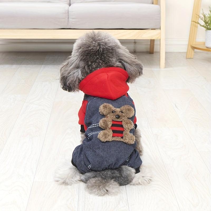 Hooded Coral Fleece Dog Coat Lightweight Puppy Apparel