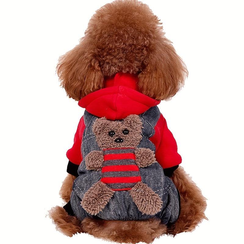 Hooded Coral Fleece Dog Coat Lightweight Puppy Apparel