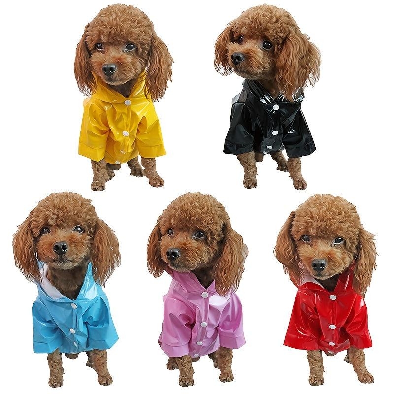 Pet PU Raincoat For Small Medium Dog Puppy Reflective Waterproof