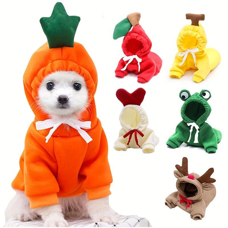 Fruit Dog Hoodie Winter Fleece Pet Clothes