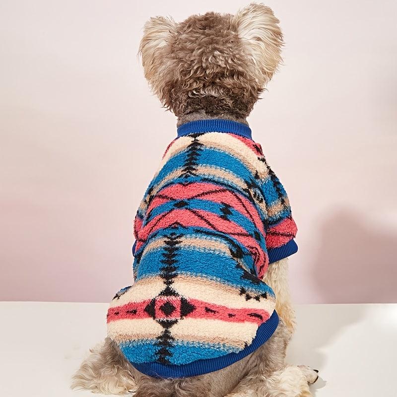 Floral Print Pet Sweater for Small/Medium Dogs Cozy Stylish Cold Weather Apparel