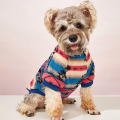 Floral Print Pet Sweater for Small/Medium Dogs Cozy Stylish Cold Weather Apparel
