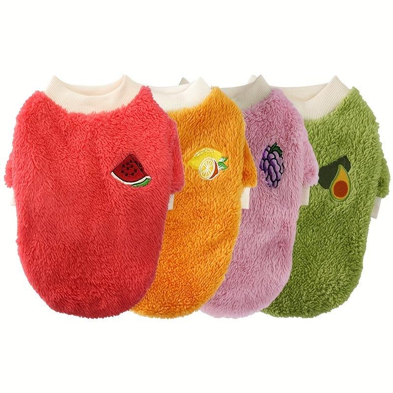Cartoon Fruit Pet Sweater for Autumn & Winter Dog Clothes