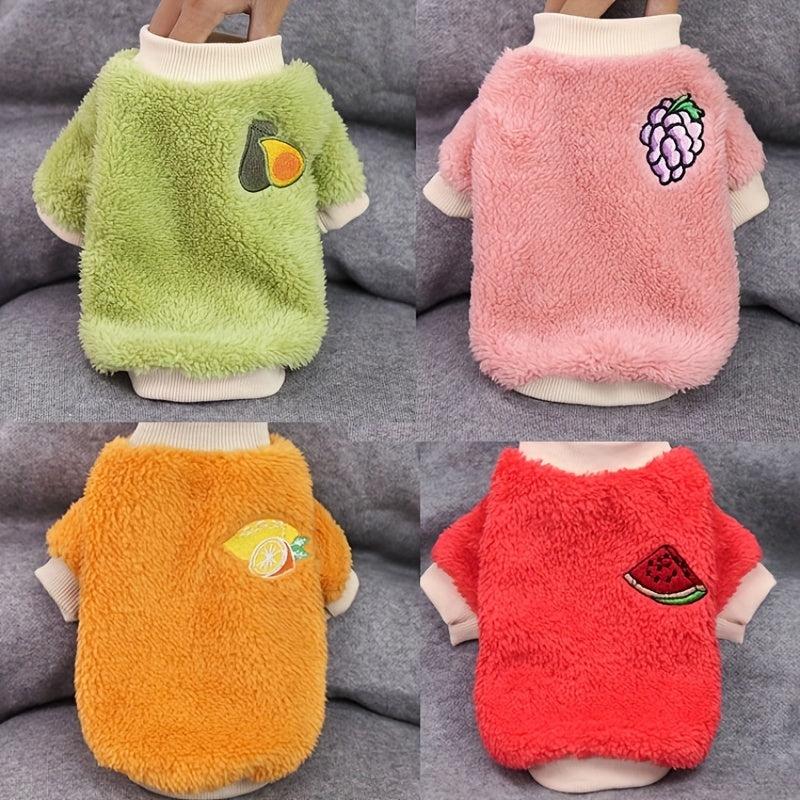 Cartoon Fruit Pet Sweater for Autumn & Winter Dog Clothes