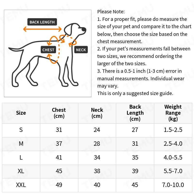 Dog Warm Jacket Autumn Winter Pet Vest Suitable Small Medium Dogs