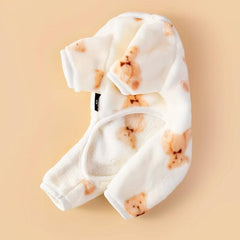 Bear Pattern Print Onesie For Pet Dog Soft Warm Clothes For Small Medium Dogs