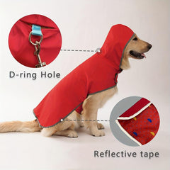 Waterproof Red Raincoat for Dogs