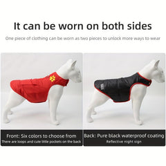 Windproof Waterproof Dog Jacket Warm Dog Vest Cold Weather Pets Apparel