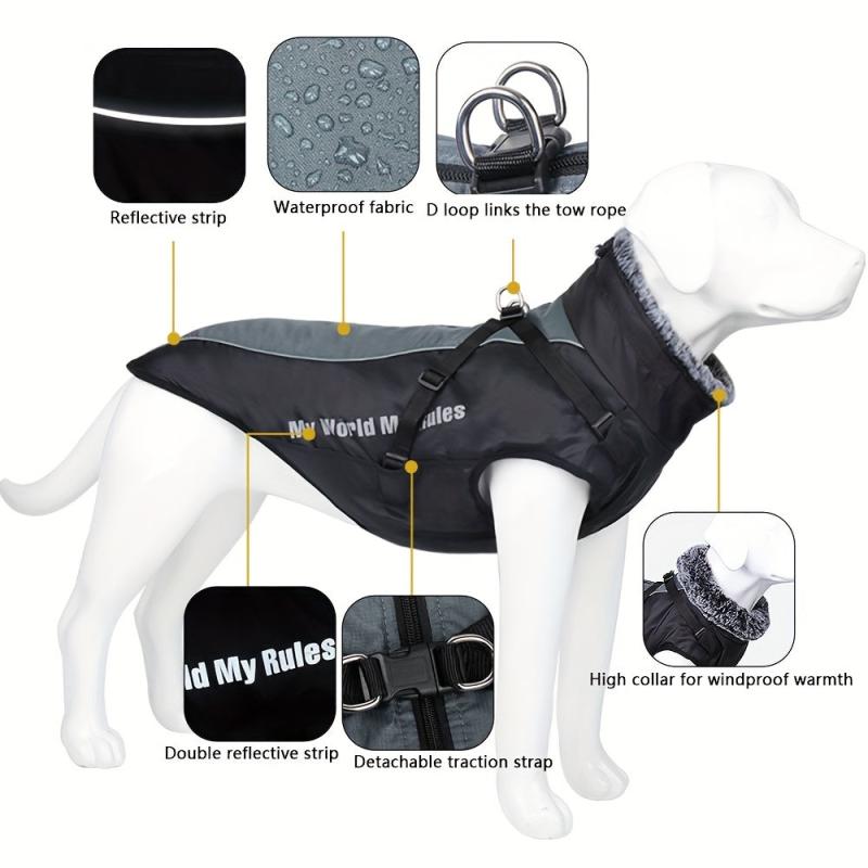 Reflective Dog Jacket Turtleneck Winter Coat