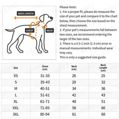 Reflective Warm Pet Clothes Waterproof Thickened Dog Coat For Medium Large Dog