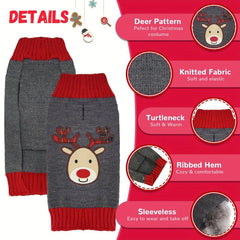 Dog Reindeer Holiday Sweater Funny Christmas Costume - Small/Medium/Large Dogs