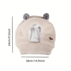 Dog Rabbit Ear Knitted Hat for Warmth & Comfort
