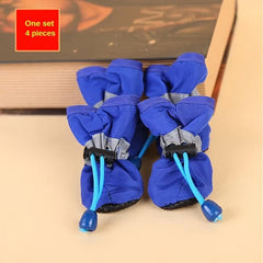 4pcs Soft Dog Shoes Waterproof Paw Protectors For Small Dogs And Cats