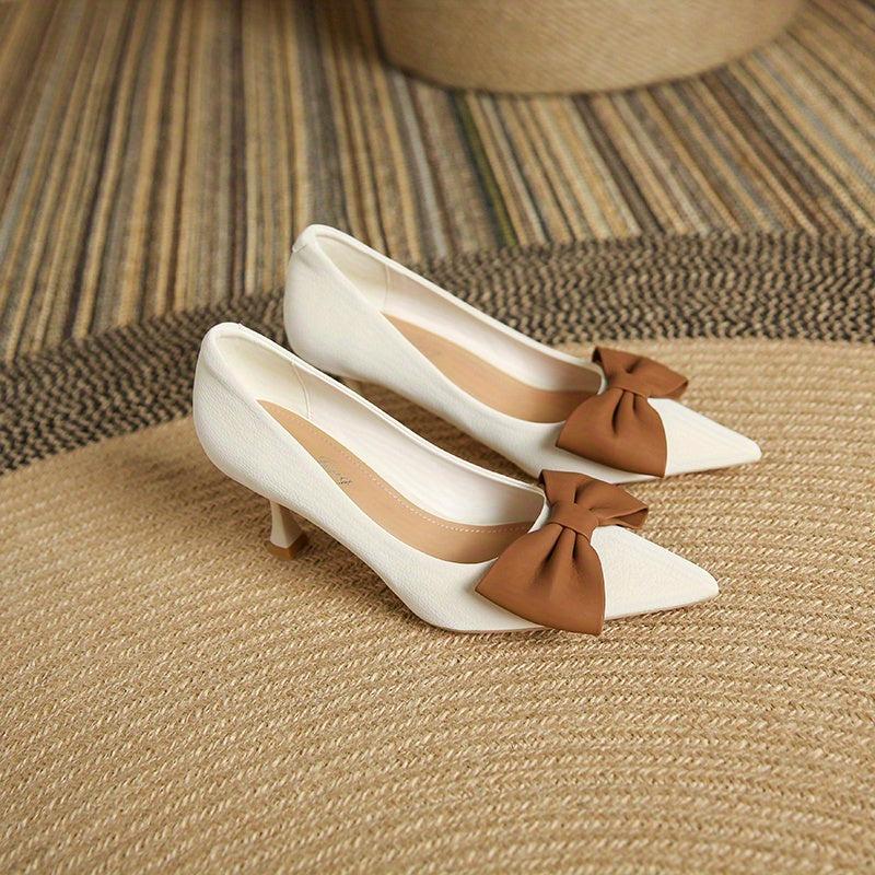 Bowknot Stiletto Heels Pointed Toe Dress Pumps