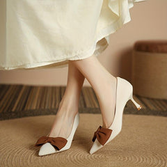 Bowknot Stiletto Heels Pointed Toe Dress Pumps