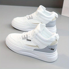 Women's Colorblock Platform Skate Shoes Lace Up Sneakers