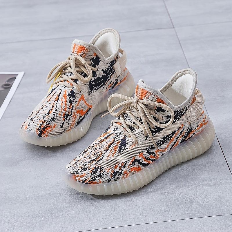 Women's Camo Knit Sneakers Breathable Lightweight Running Shoes