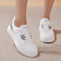 Colorblock Platform Skate Shoes Lace Up Low Top Sneakers