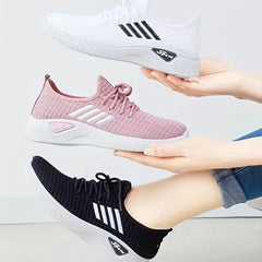 Women's Breathable Sneakers Lightweight Lace Up Walking Shoes