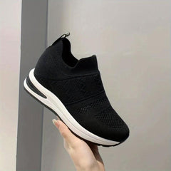 Women's Wedge Sock Sneakers Comfy Knitted Slip On Height Increasing Shoes