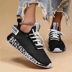 Women's Breathable Woven Sneakers Lightweight Running Shoes