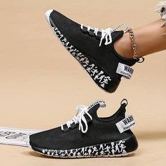 Women's Breathable Woven Sneakers Lightweight Running Shoes