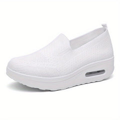 Women's Breathable Slip-On Knit Sneakers Air Cushion Outdoor Shoes