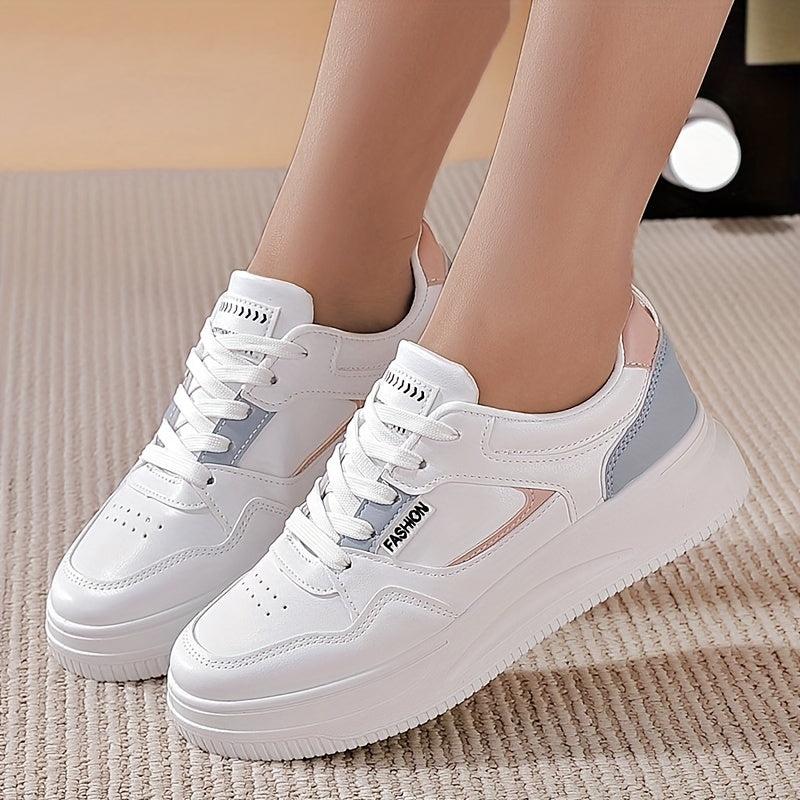 Platform Skate Shoes Colorblock Low Top Sneakers