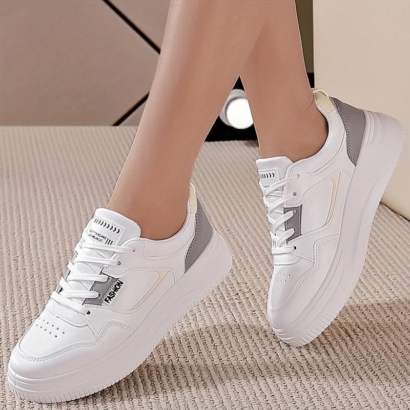 Platform Skate Shoes Colorblock Low Top Sneakers