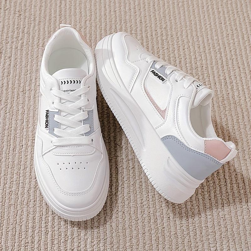 Platform Skate Shoes Colorblock Low Top Sneakers