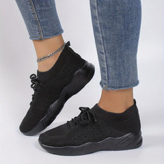 Women's Breathable Platform Lace Up Sneakers