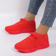 Women's Breathable Platform Lace Up Sneakers