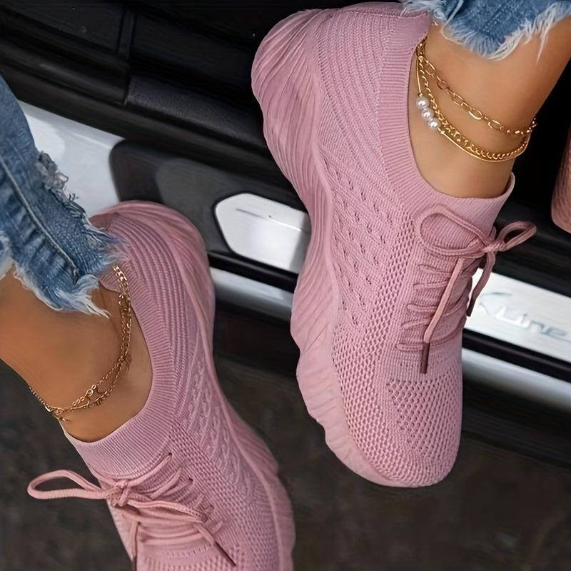 Women's Breathable Platform Lace Up Sneakers