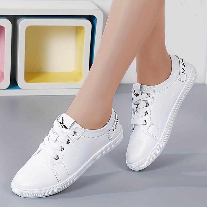 Women's Lace Up Flat Skate Shoes Low Top Sneakers