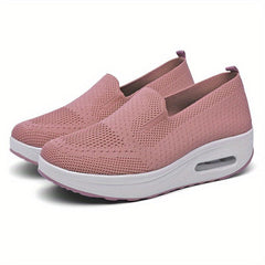Women's Mesh Sneakers Casual Wedge Heel Shoes Lightweight Heightening Shoes