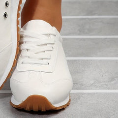 Women's Lace Up Sneakers Lightweight Low Top Trainers