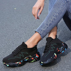 Women's Knit Sock Sneakers Casual Non Slip Platform Shoes