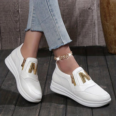 Women's Mesh Sports Shoes Side Zipper Sneakers Casual Walking Shoes